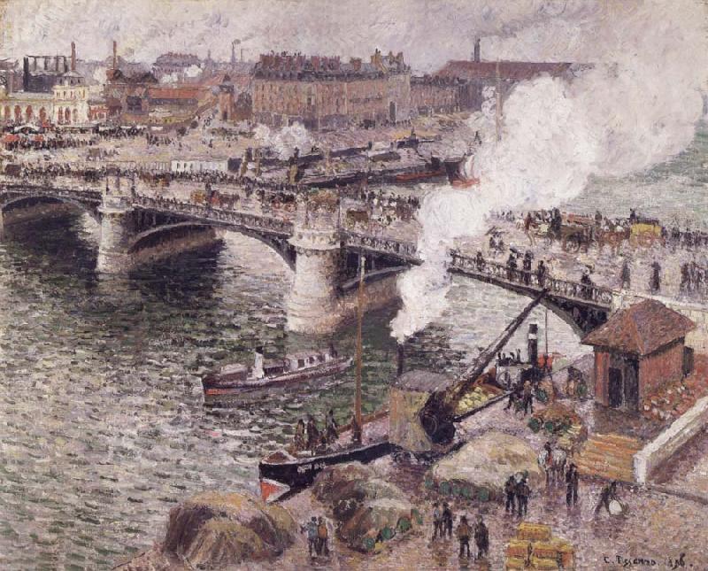 Camille Pissarro Pont Boieldieu in Rouen,damp weather France oil painting art